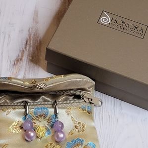 HONORA Lavender Freshwater Pearl Genuine Amethyst Sterling Silver Earrings